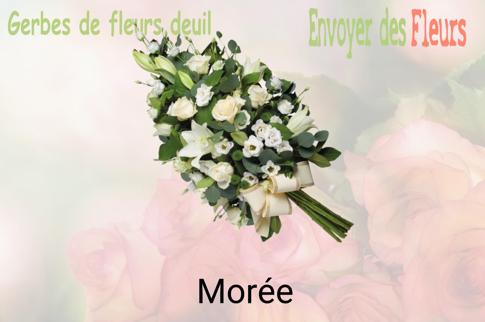Gerbe de fleurs de deuil livrée à Morée